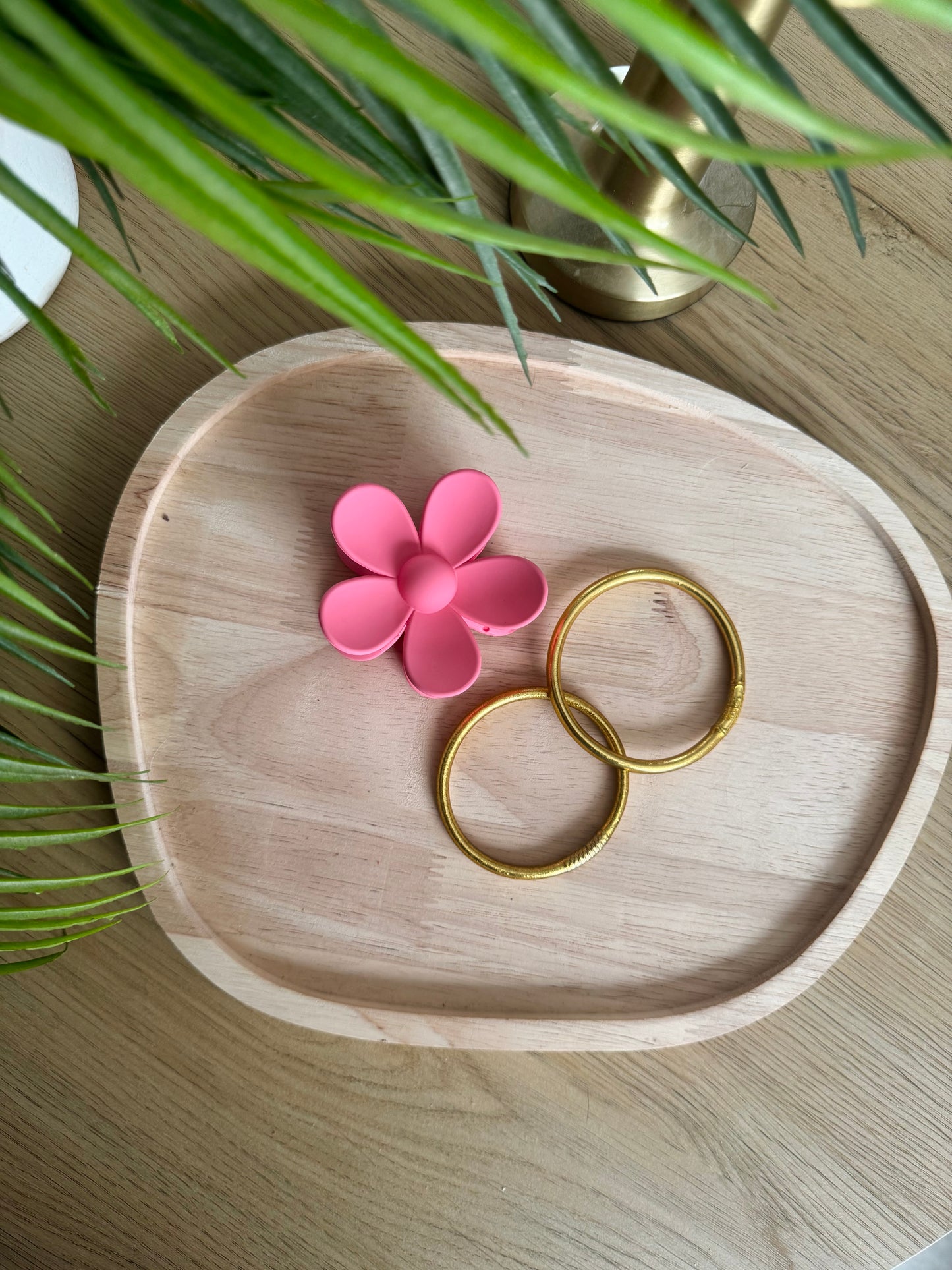 Pince à cheveux fleur rose