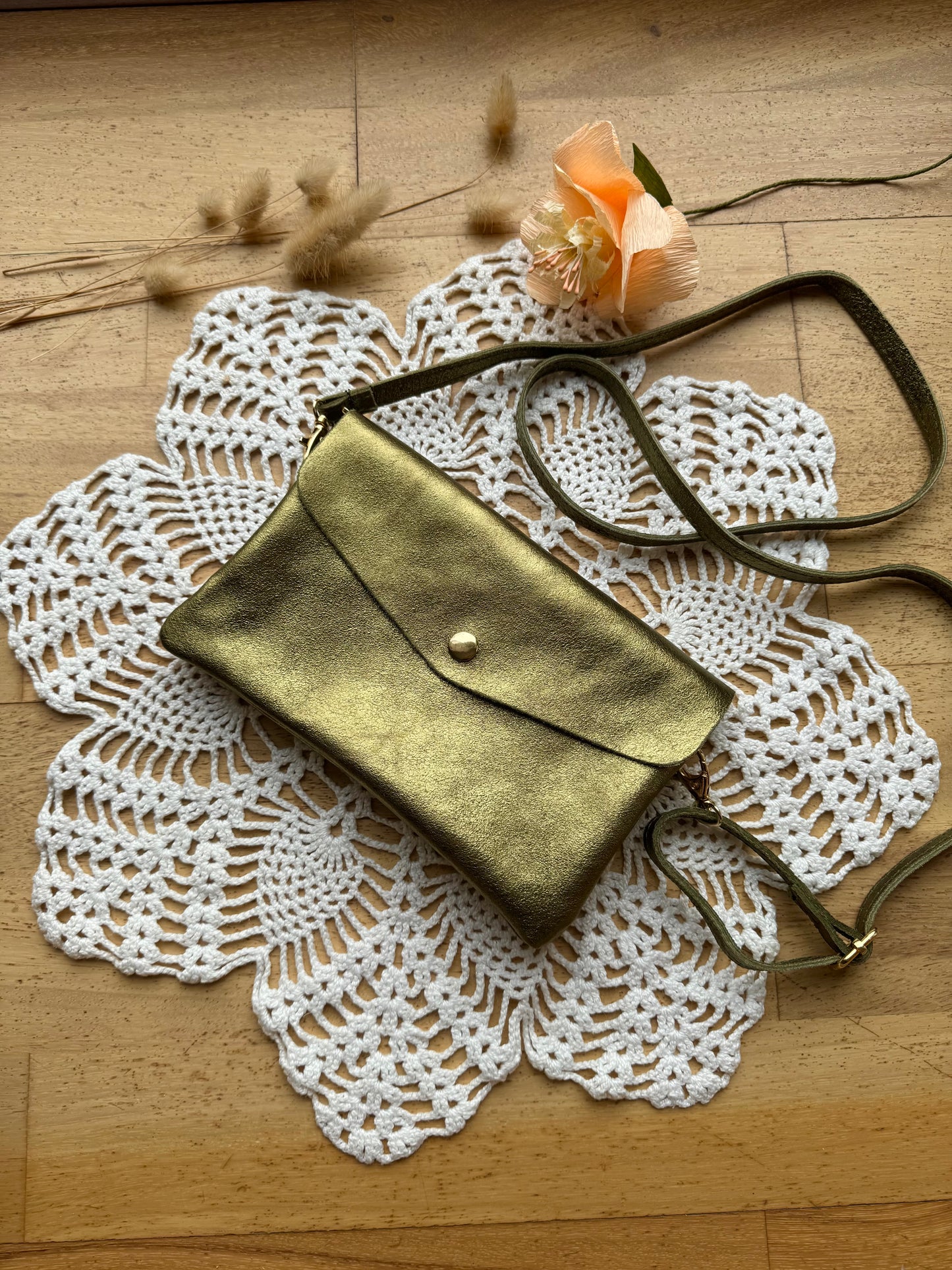 Sac Pochette en cuir bandoulière amovible