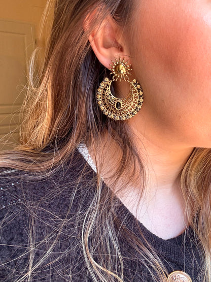 Boucles d’oreilles Leïla noires