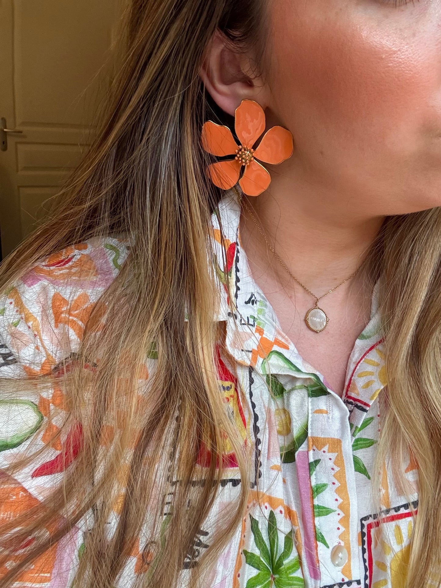 Boucles d’oreilles Zabia orange