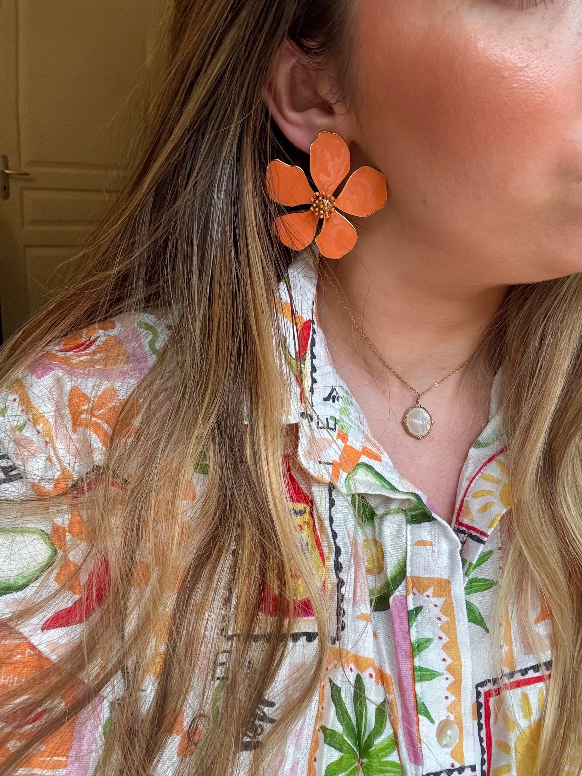 Boucles d’oreilles Zabia orange