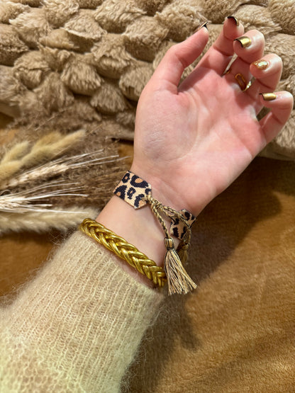 Bracelet tissu léopard