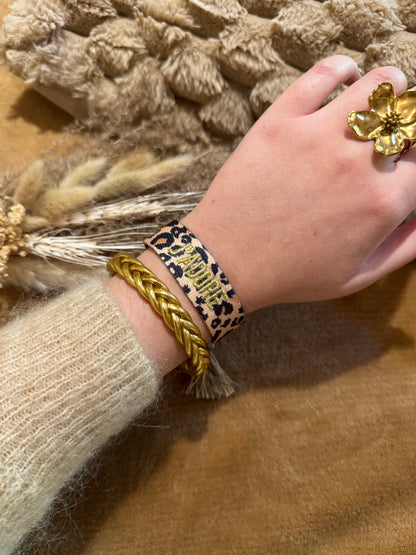 Bracelet tissu léopard
