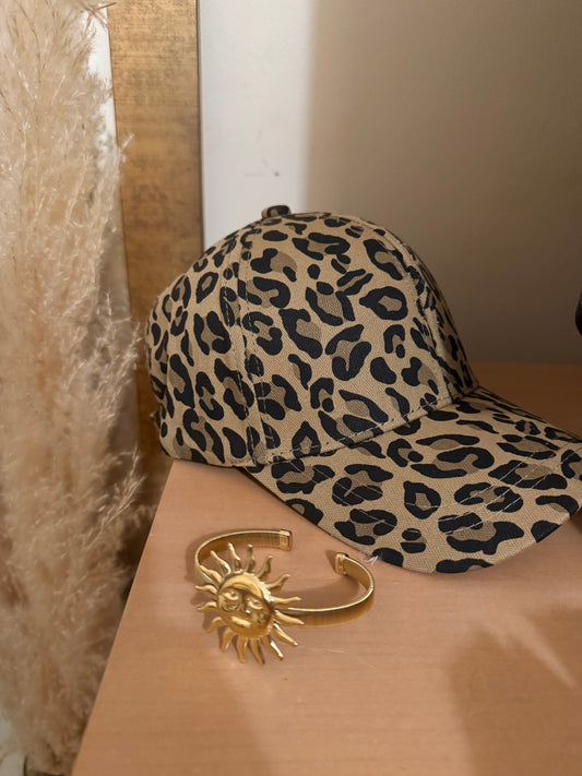 Casquette à imprimé leopard