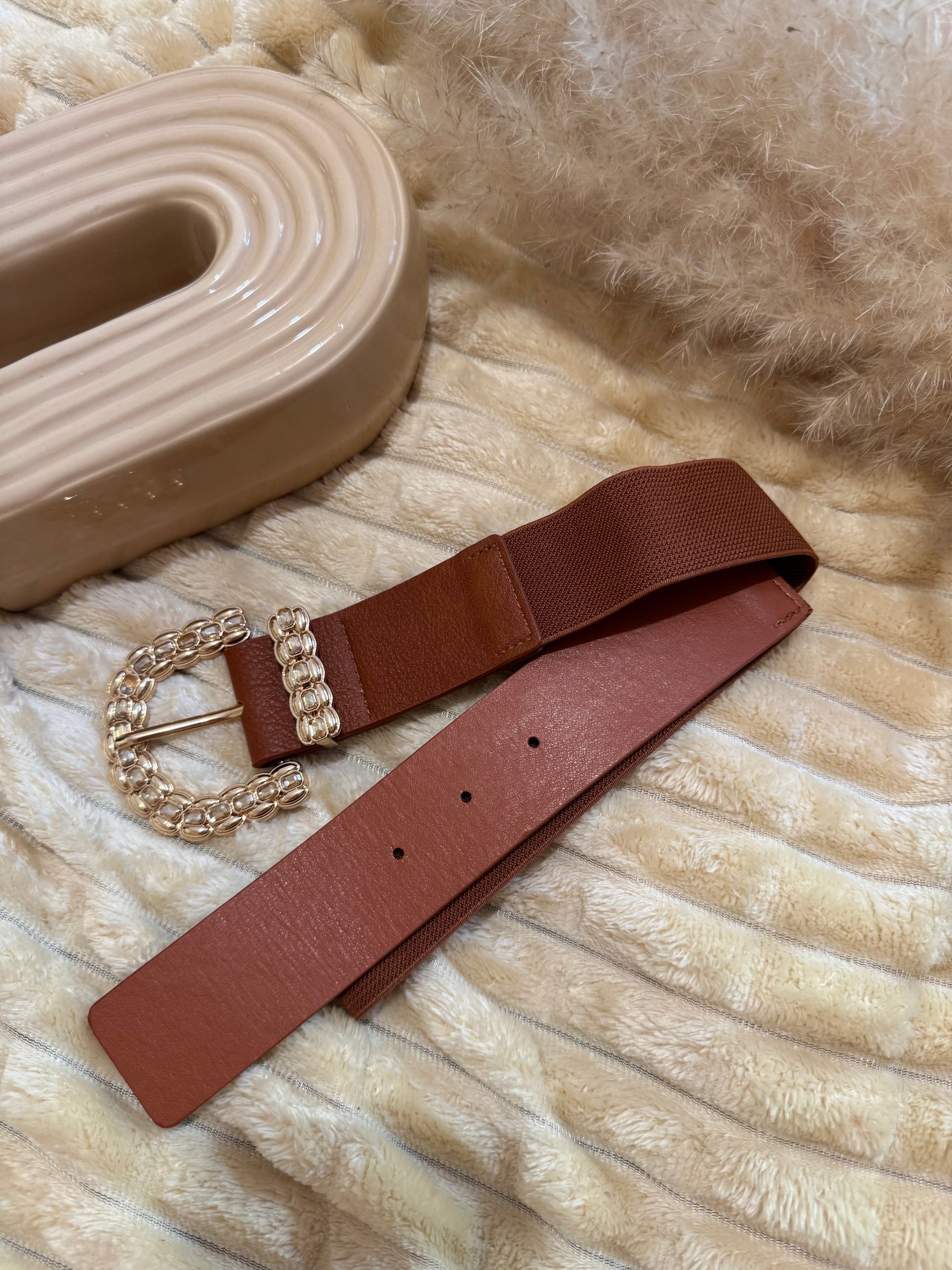 Ceinture marron élastique