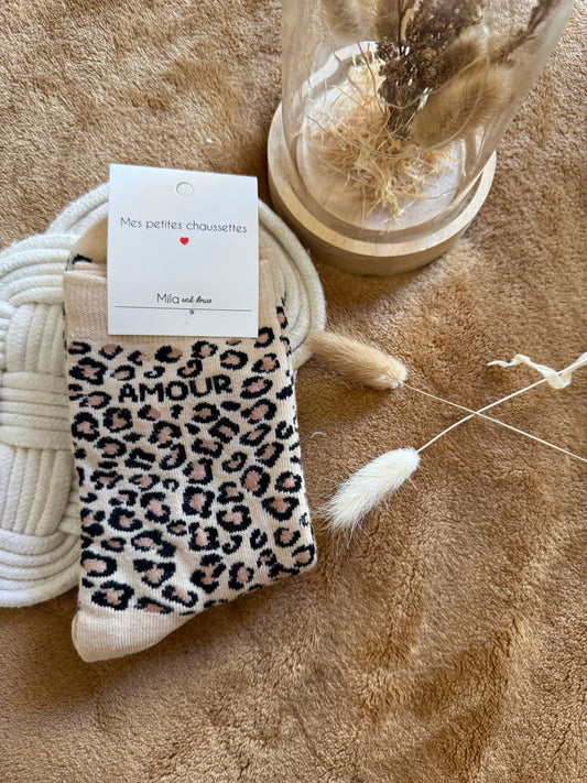 Chaussettes léopard AMOUR