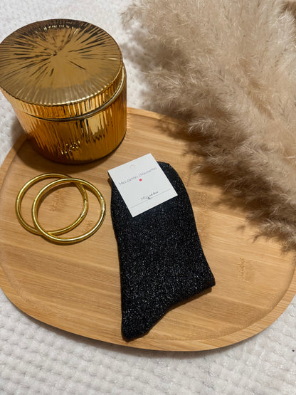Chaussettes à paillettes noire