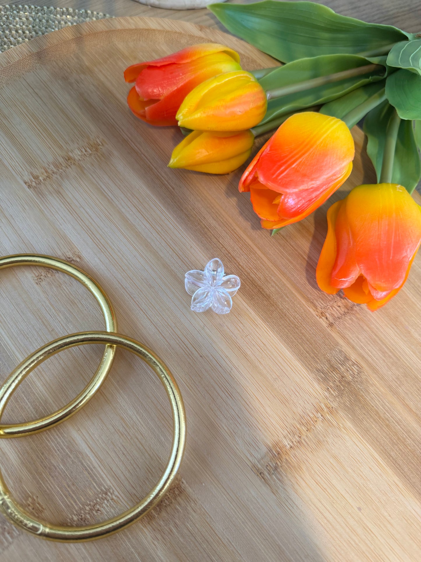 Mini pince à cheveux fleur blanc
