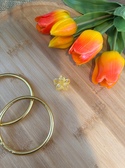 Mini pince à cheveux fleur jaune