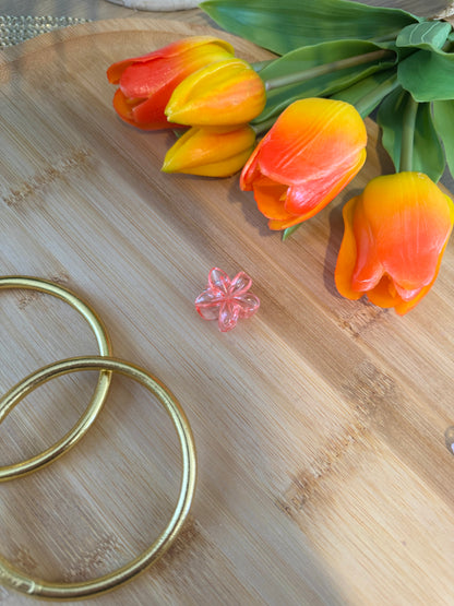 Mini pince à cheveux fleur rose