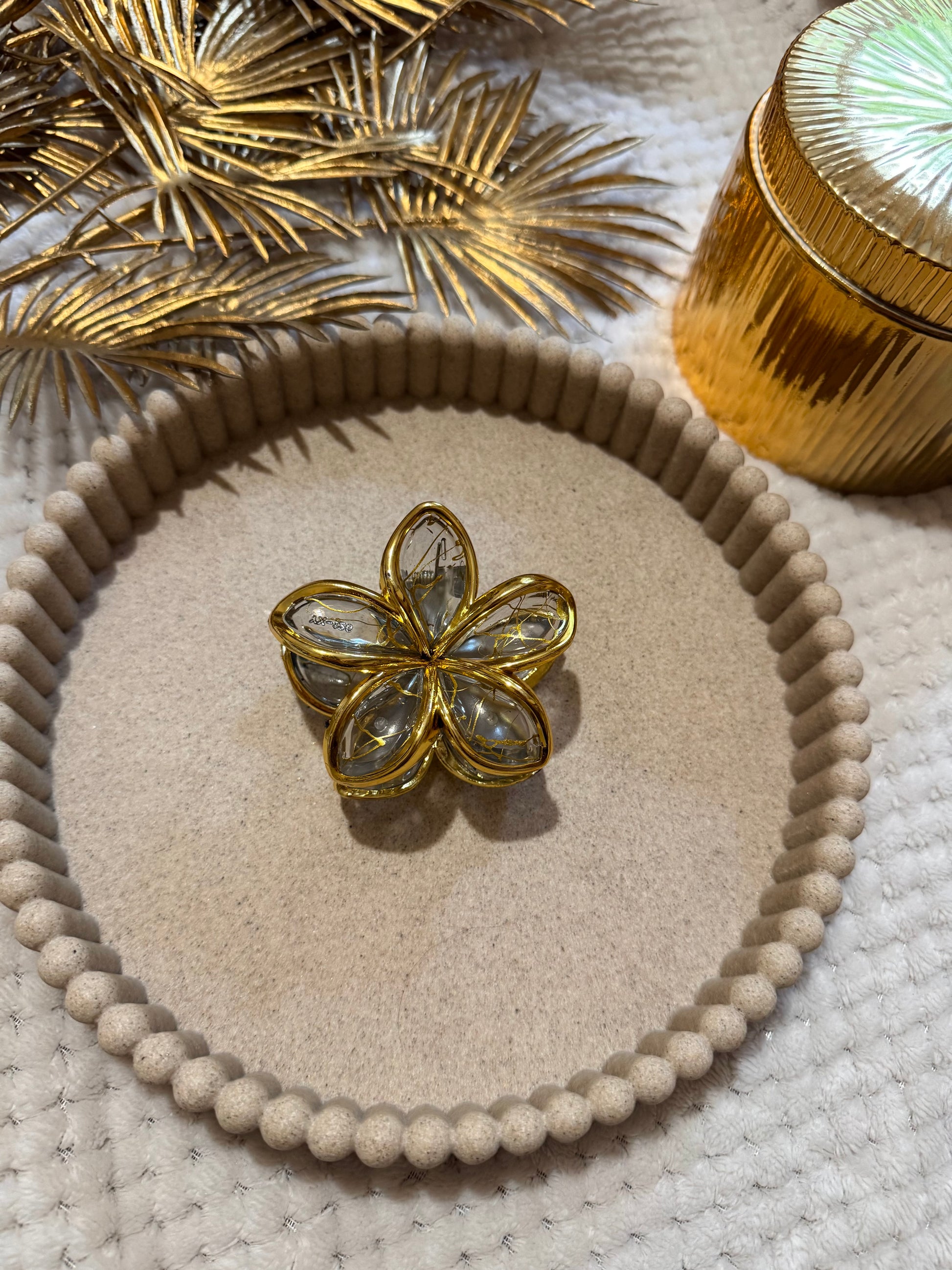 Pince à cheveux fleur bleu 