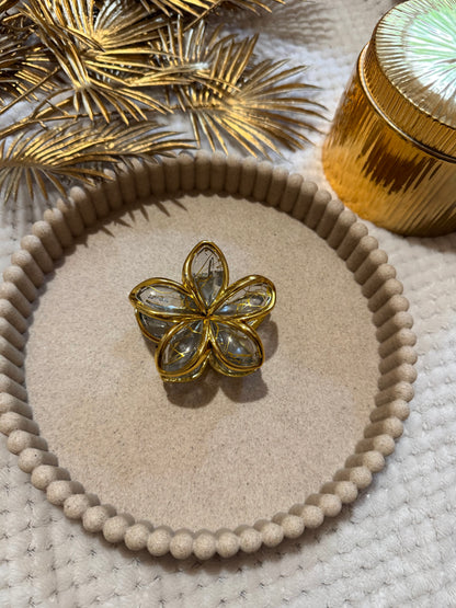 Pince à cheveux fleur bleu 