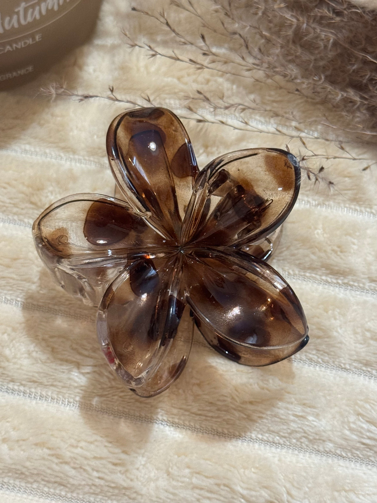 Pince à cheveux fleur léopard
