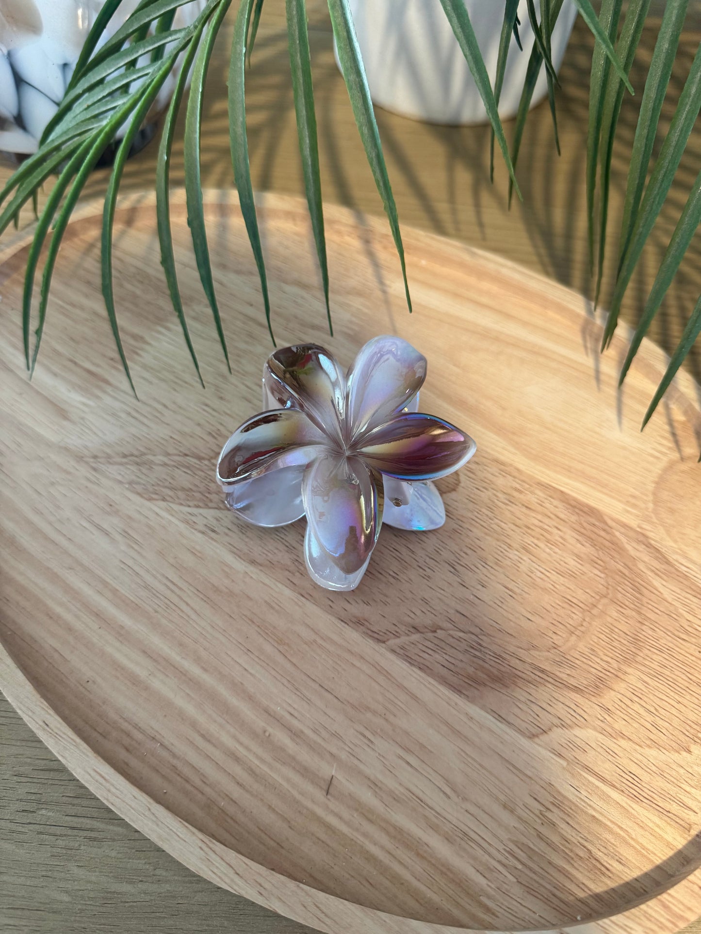 Pince à cheveux fleur marron clair