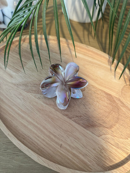 Pince à cheveux fleur marron clair