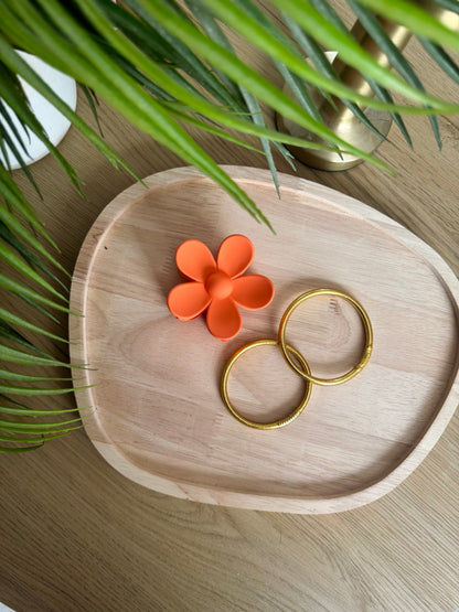 Pince à cheveux fleur orange