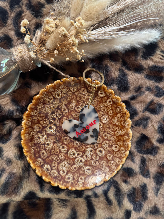 Porte-clé léopard Amour