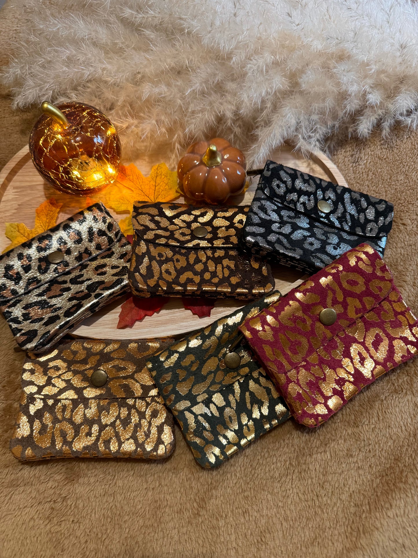 Porte-monnaie léopard en cuir