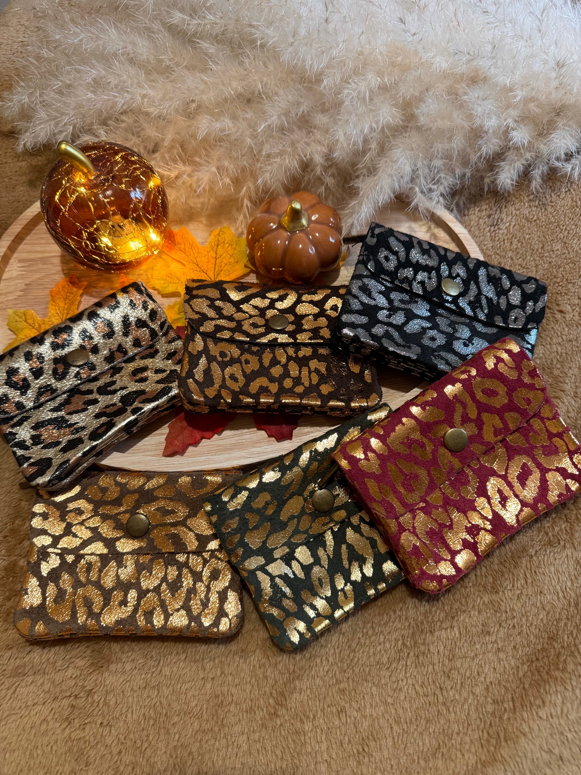 Porte-monnaie léopard en cuir