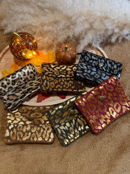 Porte-monnaie léopard en cuir