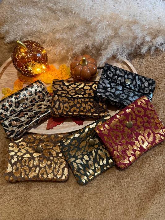 Porte-monnaie léopard en cuir