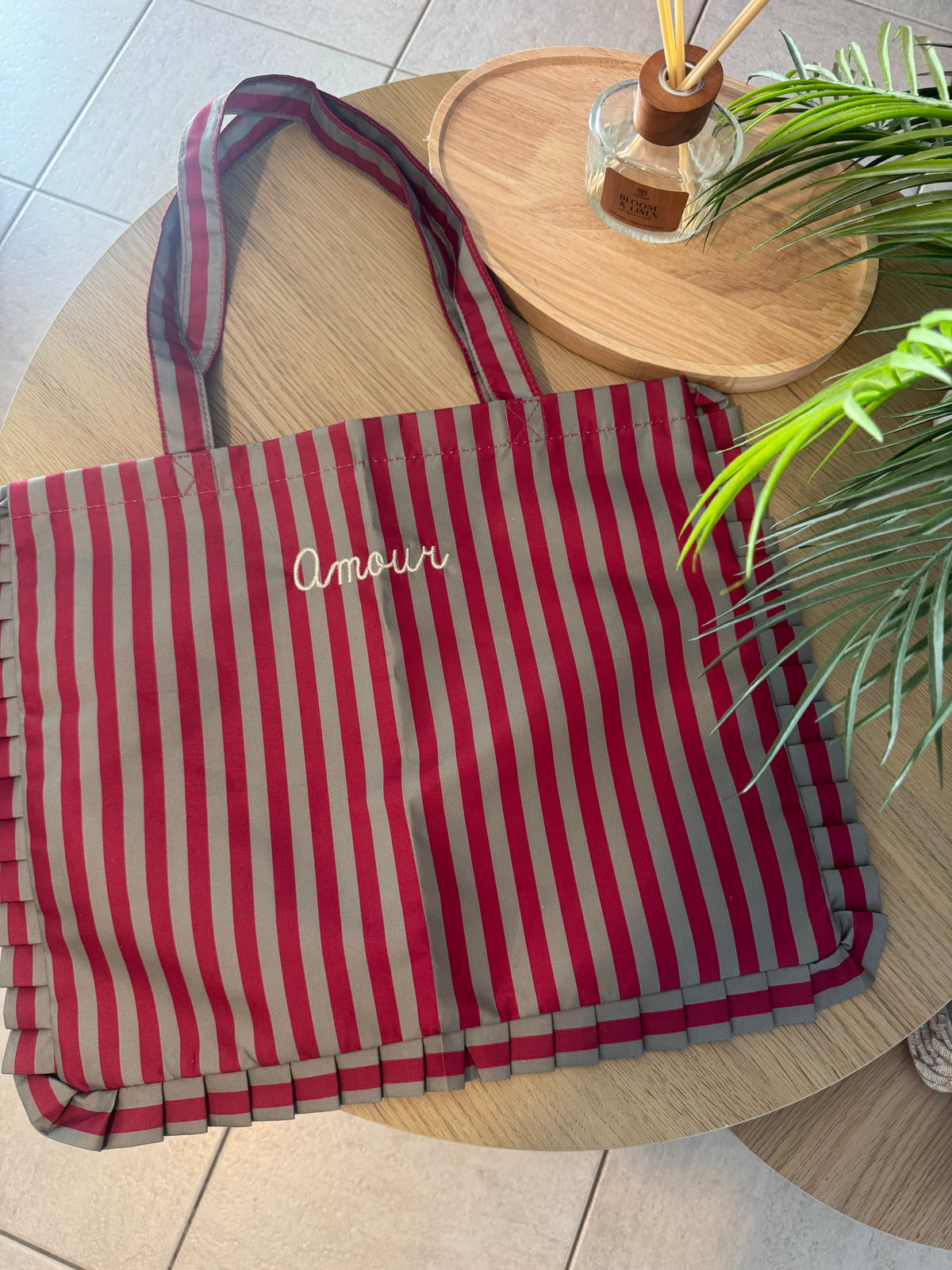 Tote-bag à ramener Amour Bordeaux Kaki